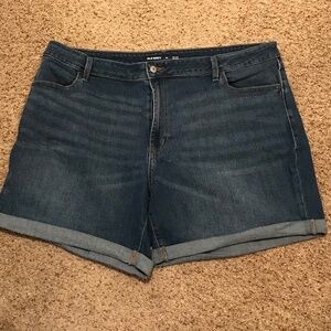 High rise denim shorts